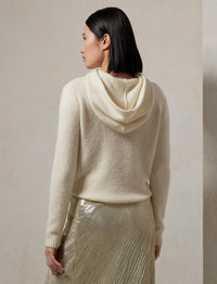 RL hooded jumper in curly cashmere - Lux Cream
