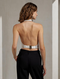 Gilet Cadie en piqué de coton - White