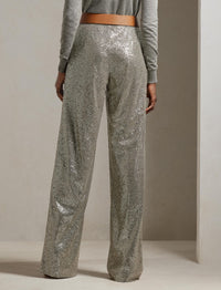 Decorated Welles wide-leg trousers - Classic Light Grey
