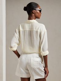 Chemise Cagney en voile de lin - Lux Cream