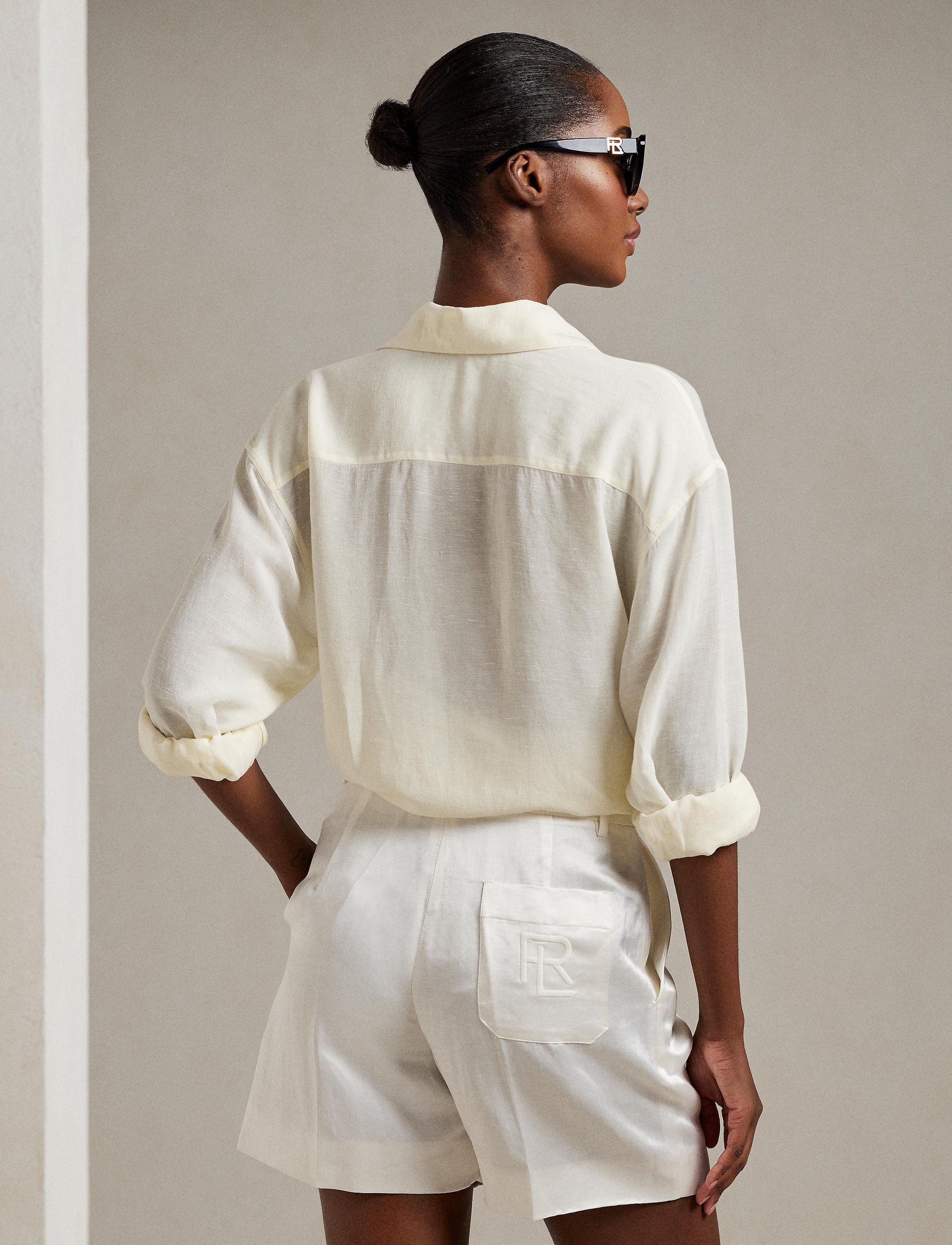 Chemise Cagney en voile de lin - Lux Cream