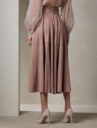 Jupe Abberton en daim - Mauve