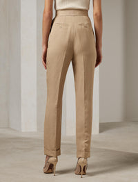Evanne trousers in linen mix - Clay