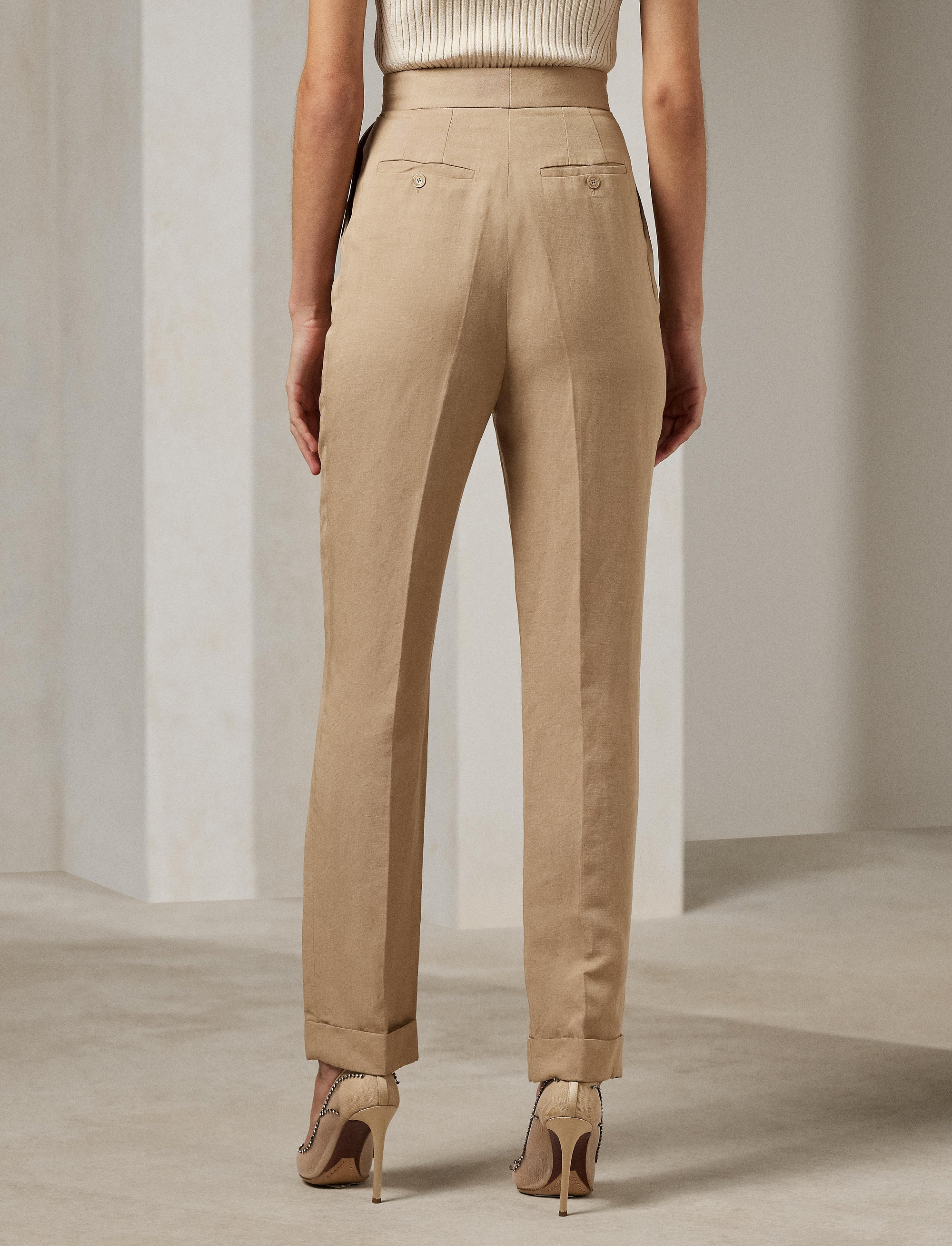 Evanne trousers in linen mix - Clay
