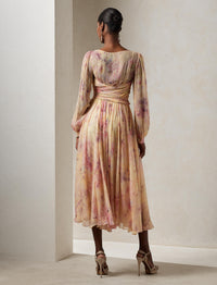 Robe Skielar mousseline froissée fleurie - Multi