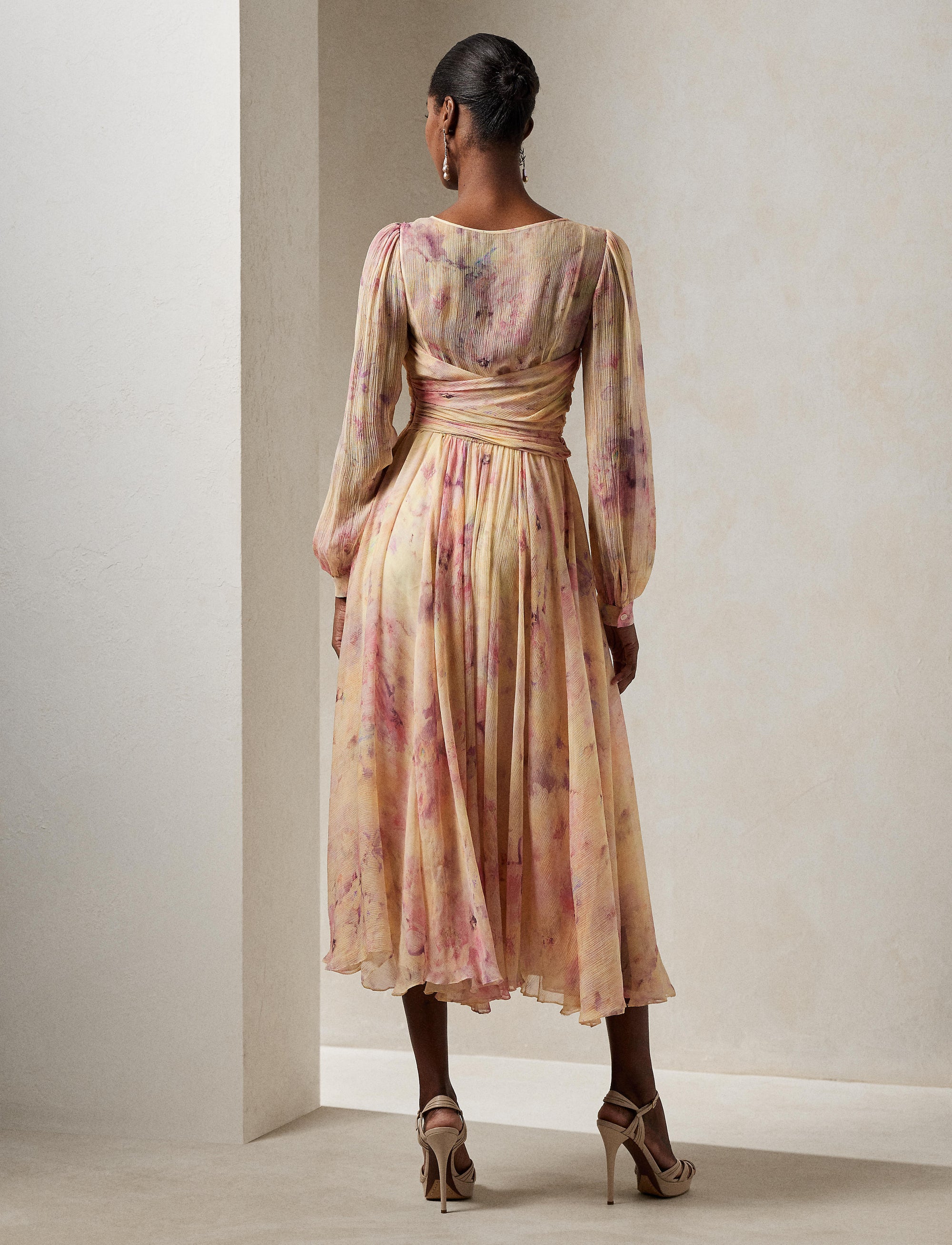 Robe Skielar mousseline froissée fleurie - Multi