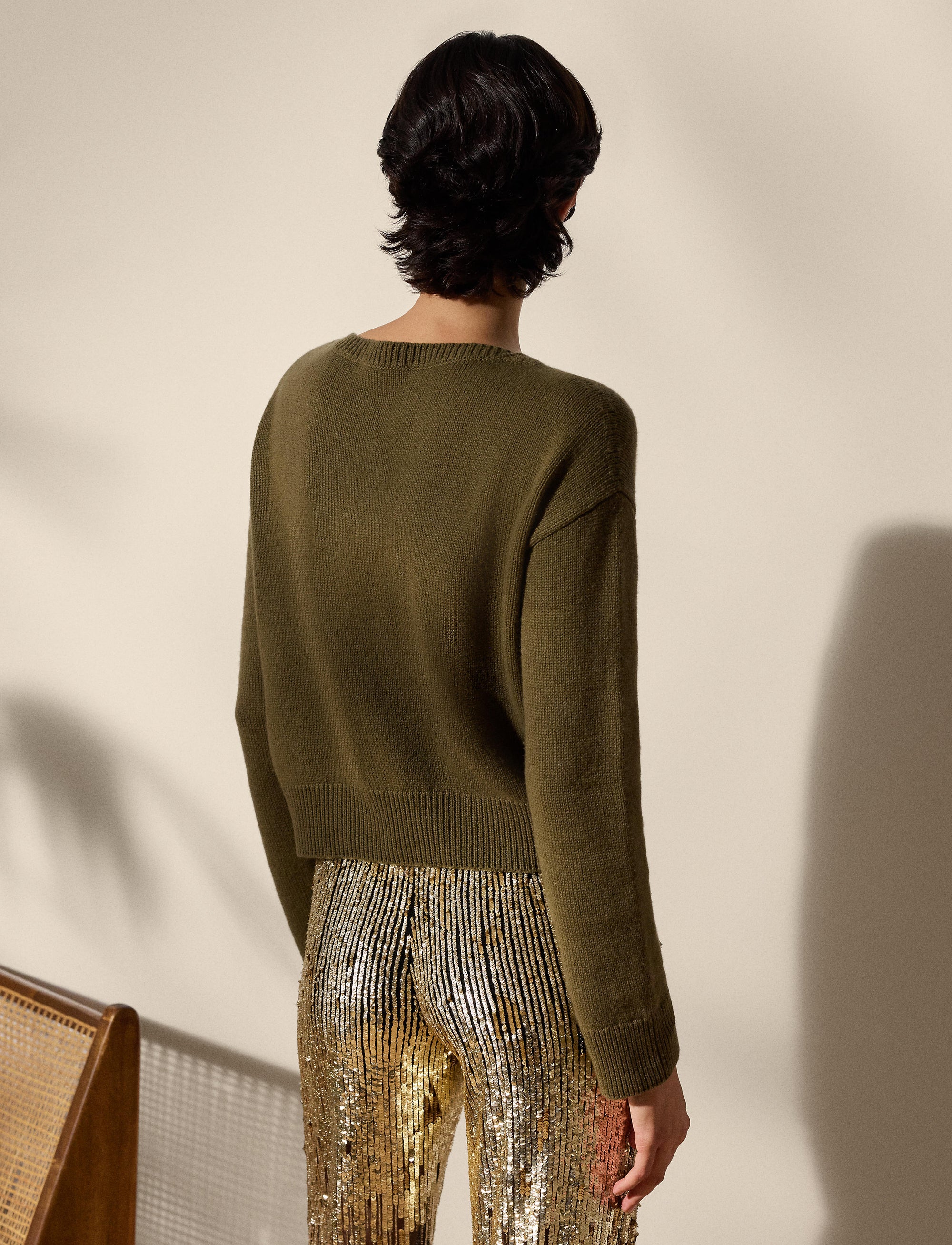 Pull surdimensionné bateau en cachemire - Moss