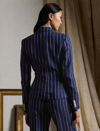 Aaiden striped linen and cotton jacket - Lux Navy & Cream