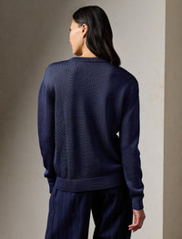Pull Cricket Polo Bear en soie - Dark Sapphire