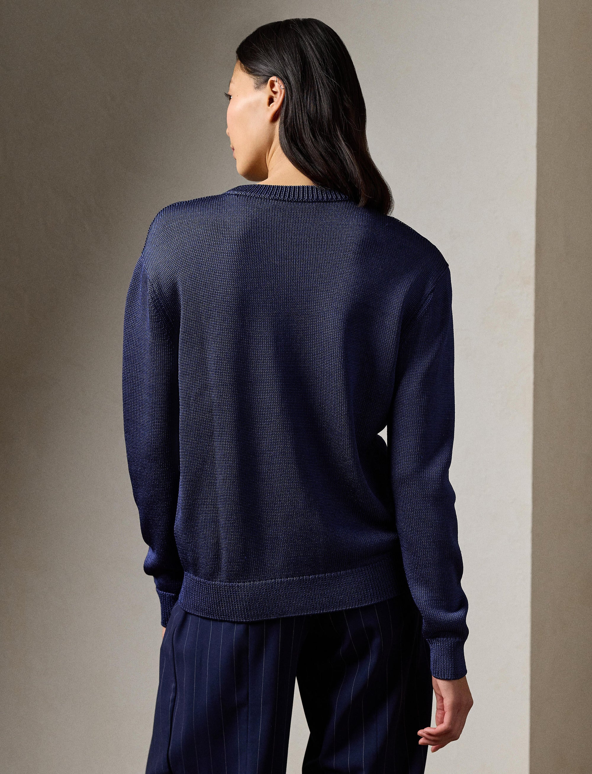 Pull Cricket Polo Bear en soie - Dark Sapphire