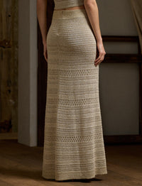 Maxi jupe texturée pailletée - Tan Multi