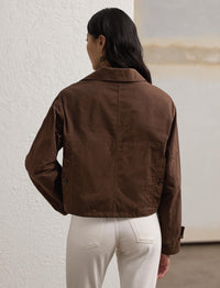 Katie cotton blend peach jacket - Mocha