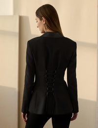 Veste Safia en laine mélangée - Black