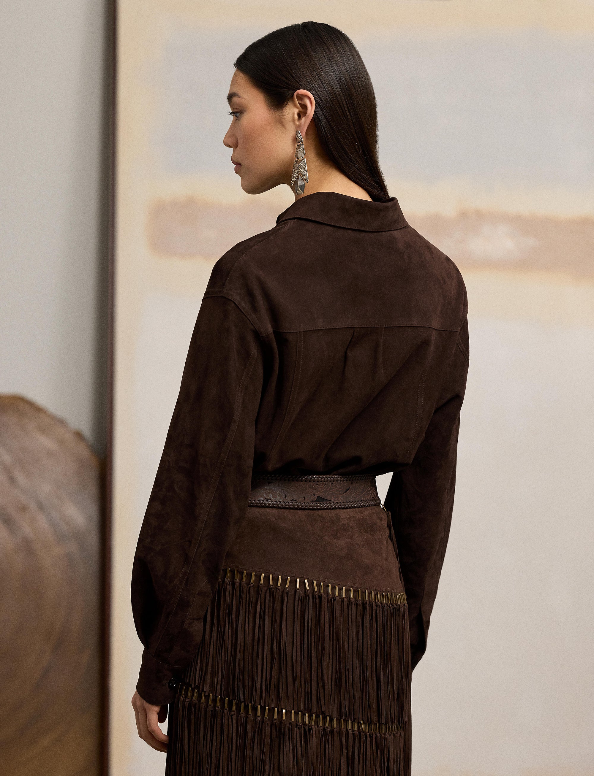 Chemise Tyler en cuir - Mocha