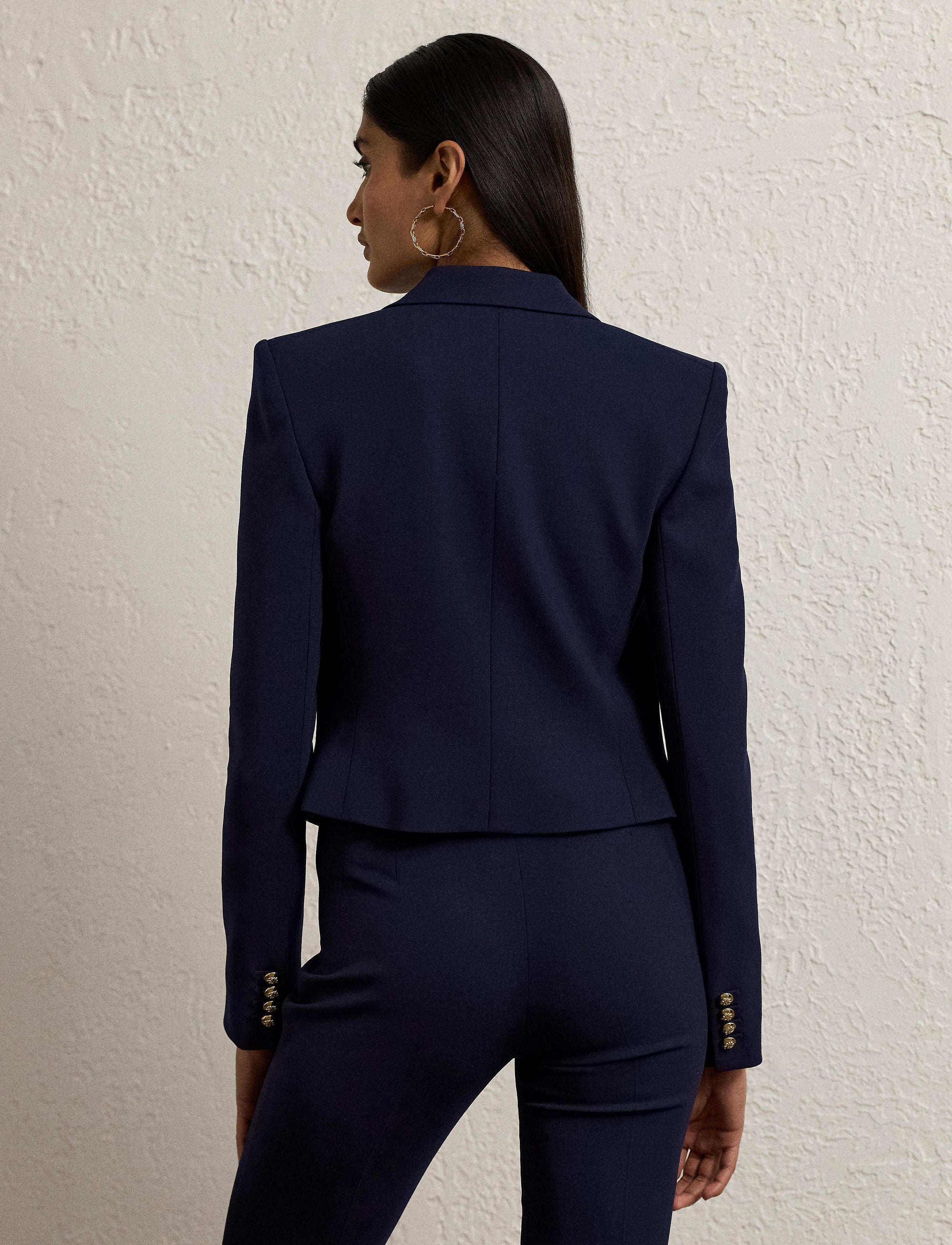 Veste de smoking Spencer en crêpe de laine - Lux Navy