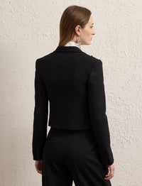Veste de smoking Spencer en crêpe de laine - Black