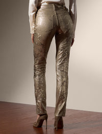 160 denim slim jeans with decoration - Champagne