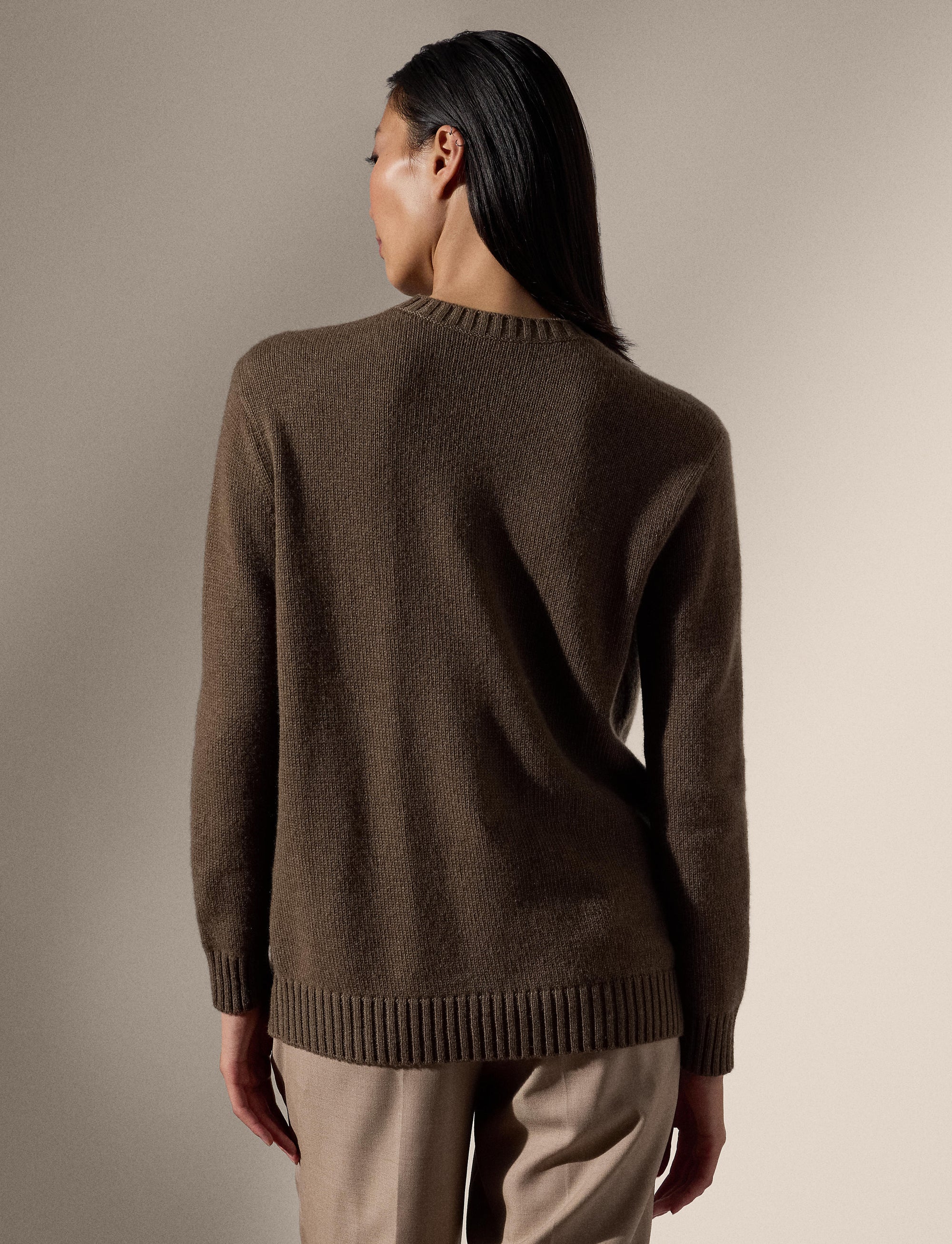 Pull Winter Polo Bear en cachemire - Taupe Melange