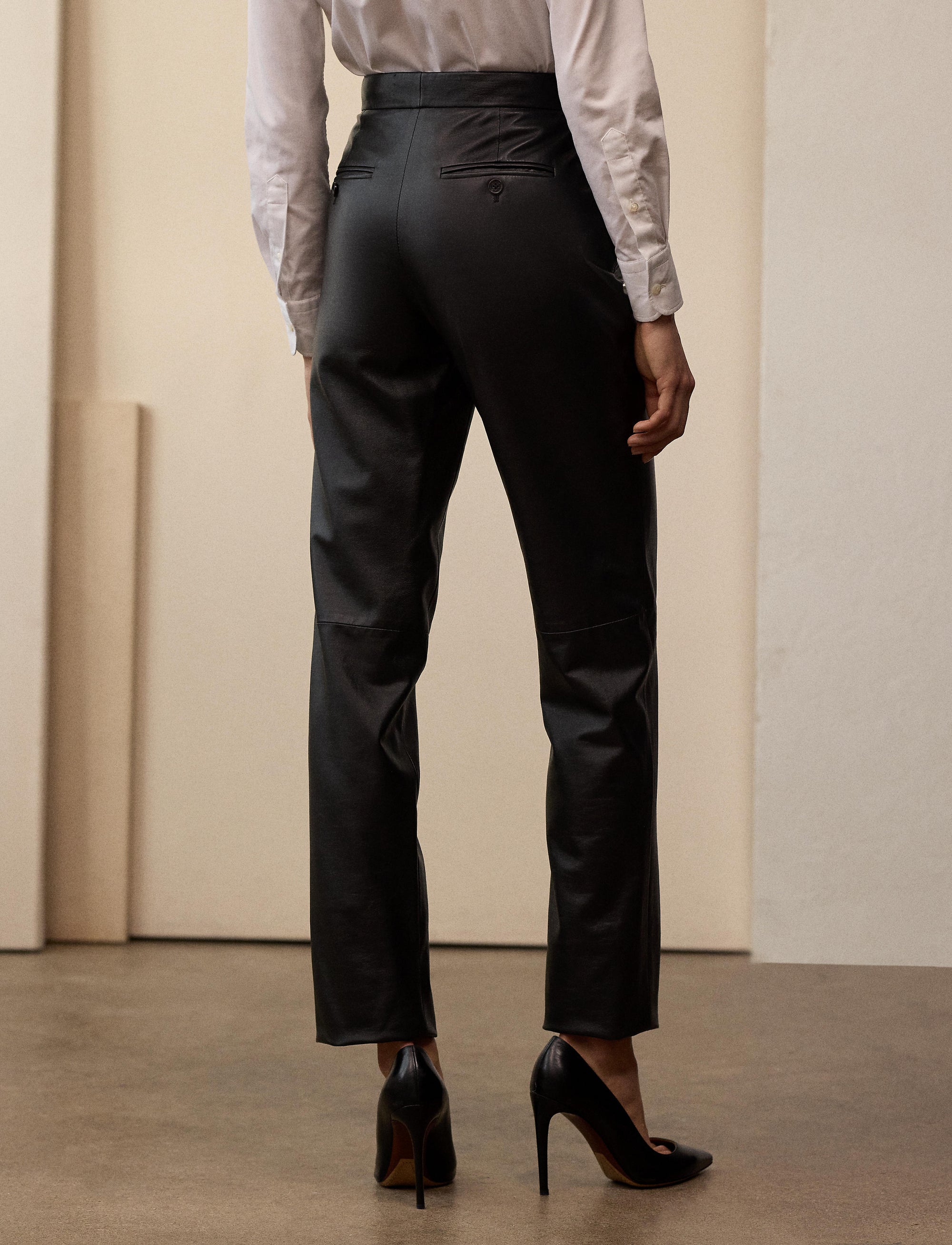 Pantalon Karly en cuir - Black