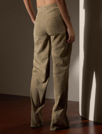 Pantalon Dean en cuir - Taupe Grey