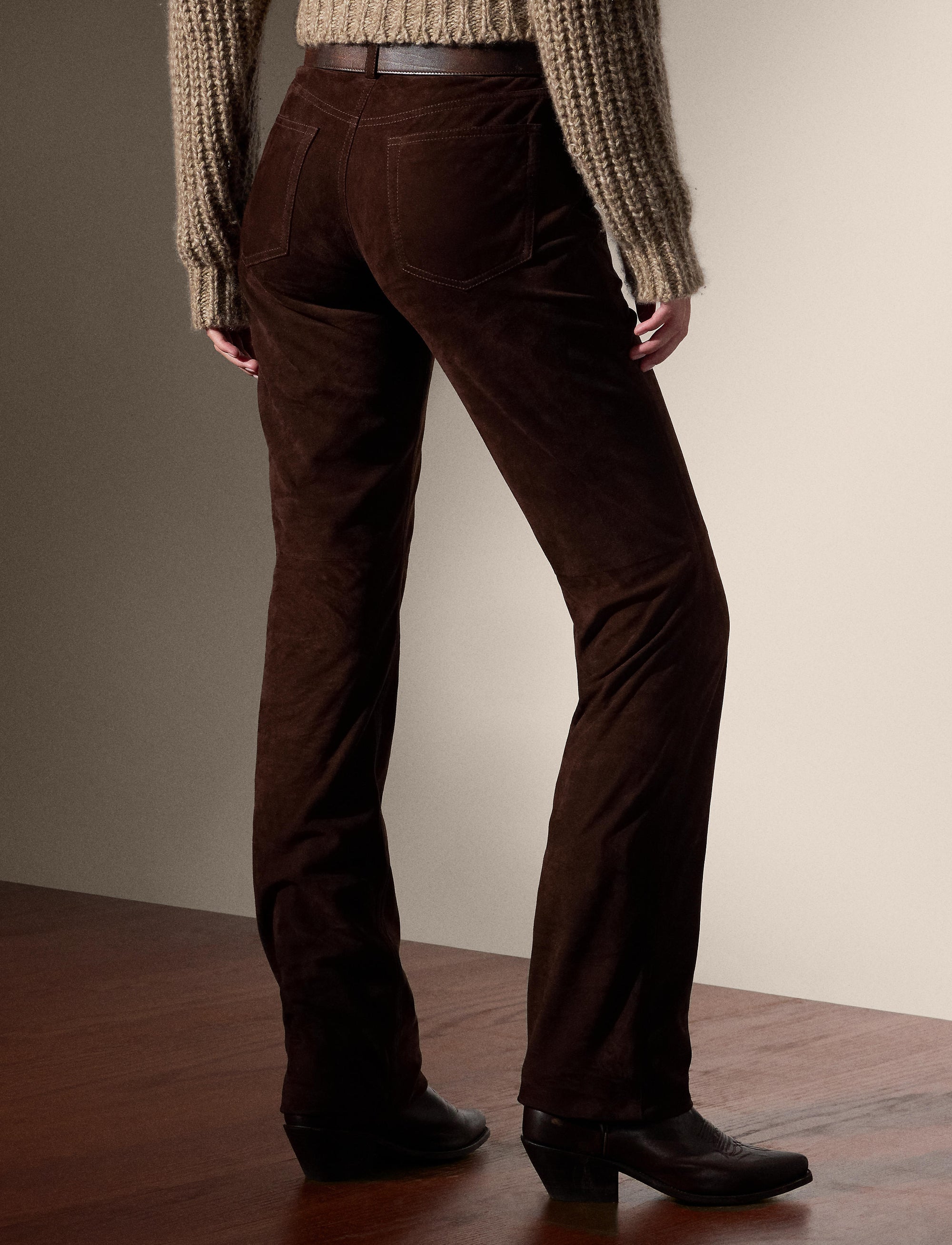 Pantalon Scottie en cuir - Luggage Brown
