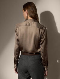 Chemise Kyle en soie - Truffle