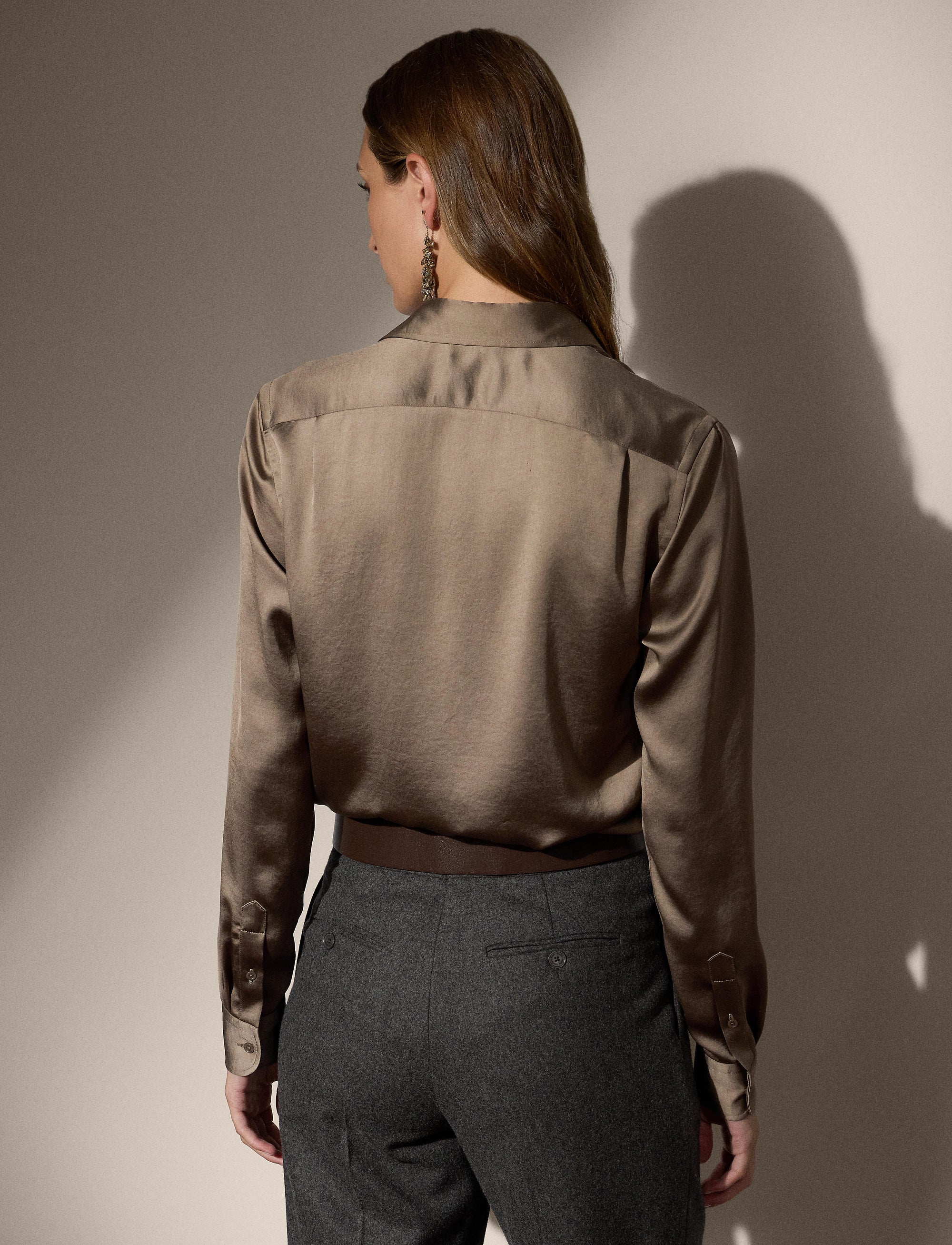 Chemise Kyle en soie - Truffle