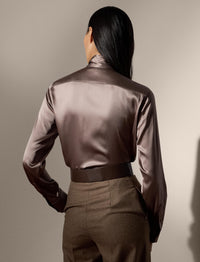 Chemisier Hurston en soie stretch - Truffle
