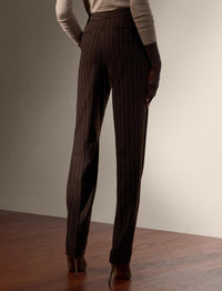Bennet striped wool trousers - Brown & Cream