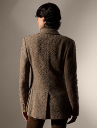 Veste Shirlee décorée à chevrons en laine - Brown & Cream