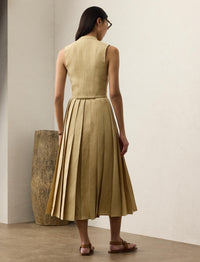 Kennedi sleeveless dress in linen - Light Sand
