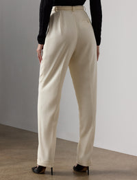 Pantalon Acklie en gabardine de laine - Lux Cream