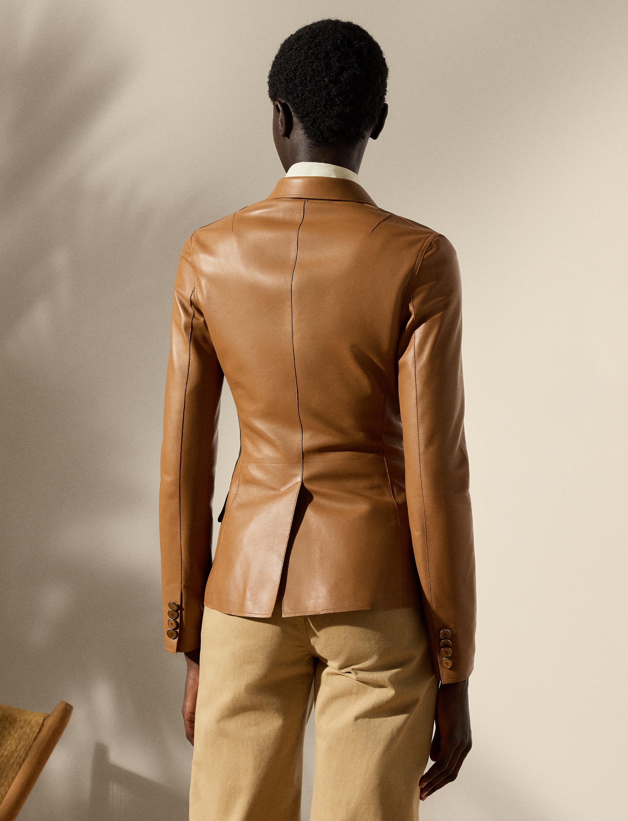 Veste Hollis en cuir - Caramel