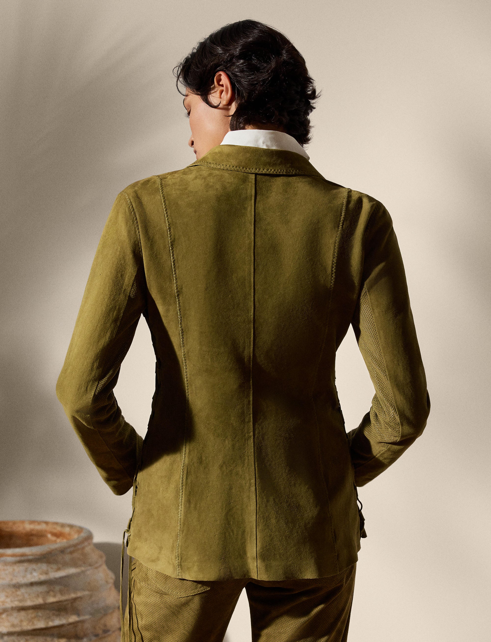 Veste Jessamine en cuir - Moss