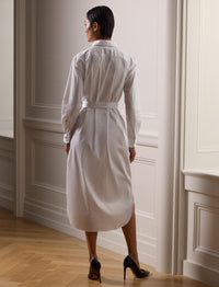 Arielle stretch satin dress - White