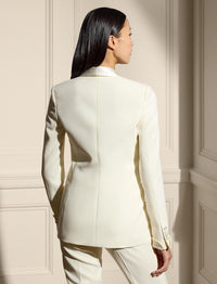 Veste de smoking Sawyer en crêpe de laine - Lux Cream