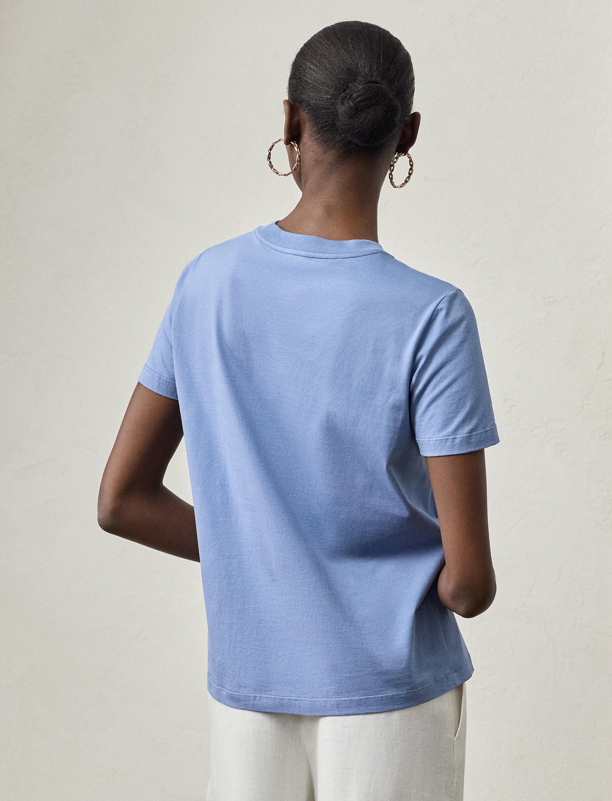T-shirt Hallie en jersey de coton - Cornflower