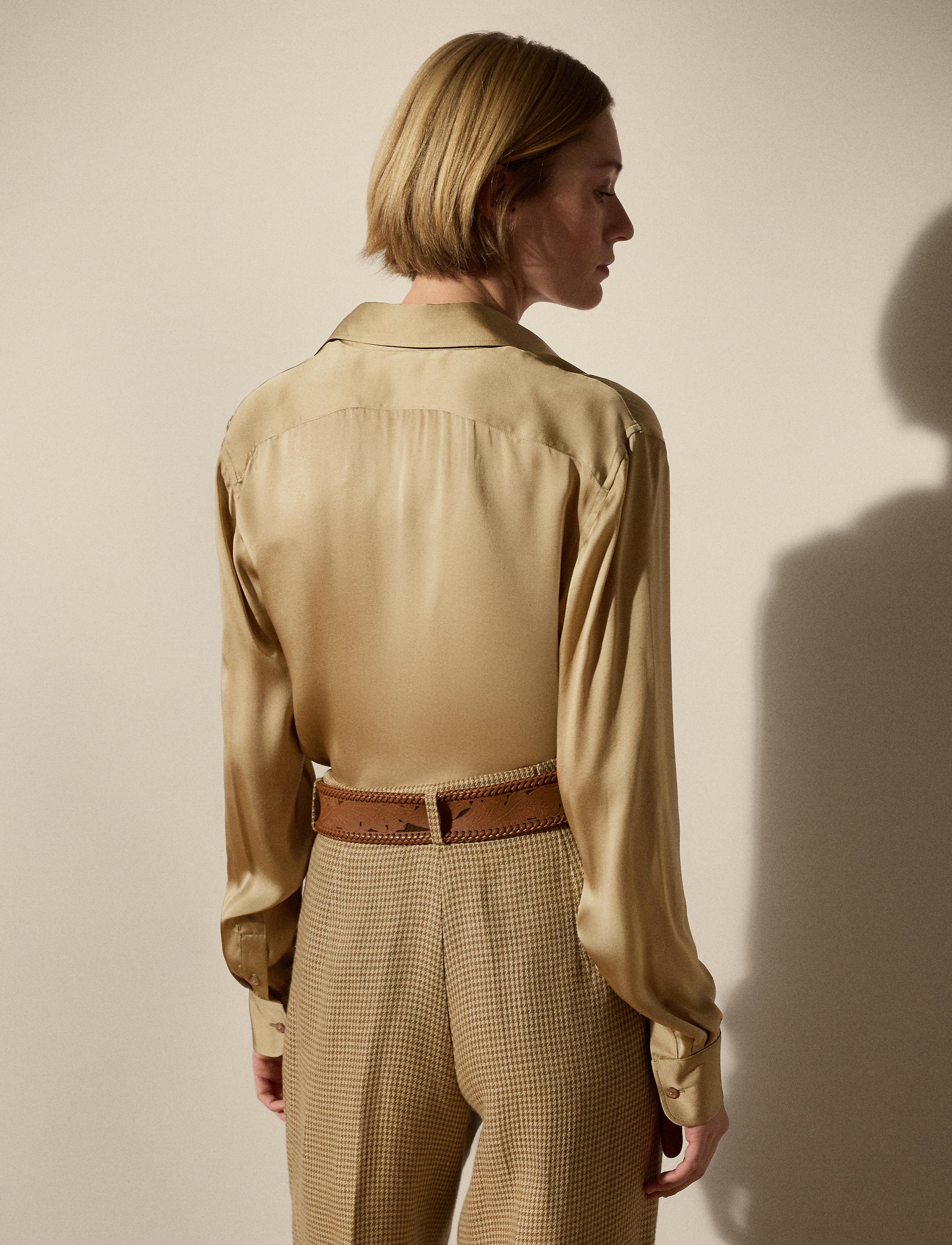 Chemise Adrien Relaxed en soie - Lux Tan