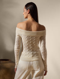 Pull épaules dégagées en cachemire - Lux Cream