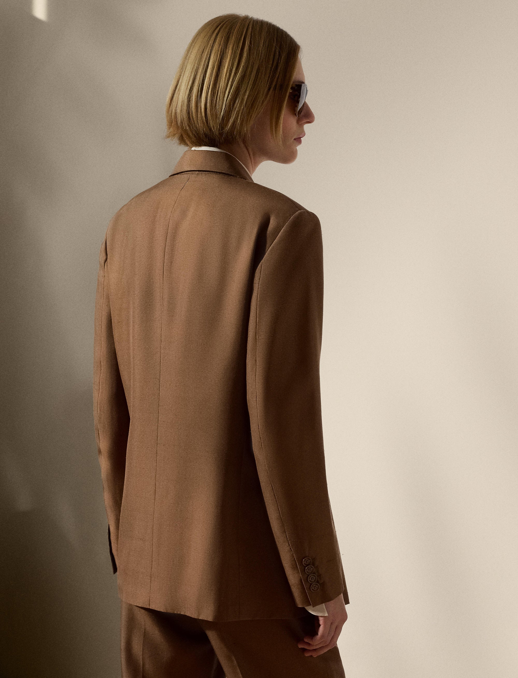 Veste Timothy en shantung de soie - Cocoa