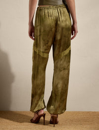 Pantalon Killian motif en soie - Moss & Multicolore