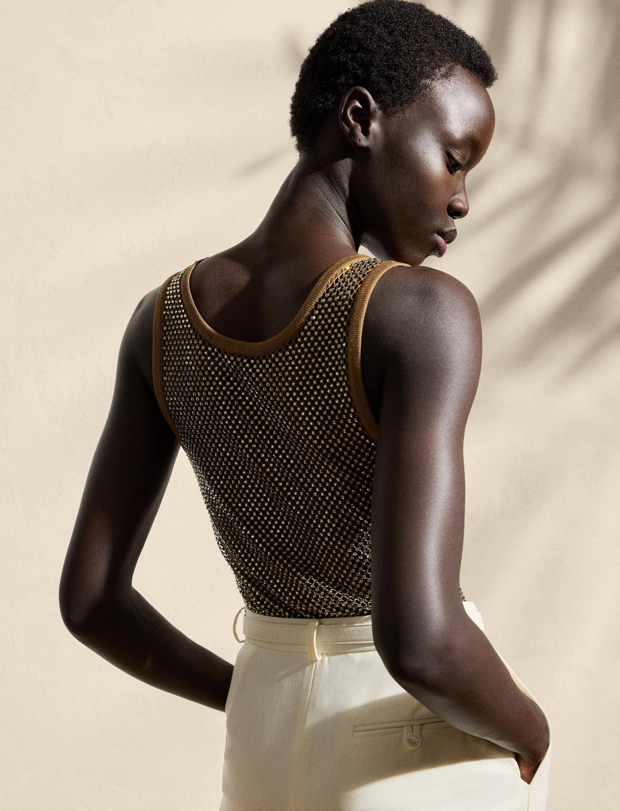 Melony mesh tank top - Cocoa