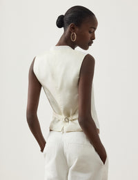 Gilet Jaiden en lin - Cream