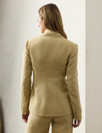 Parker jacket in linen - Light Sand