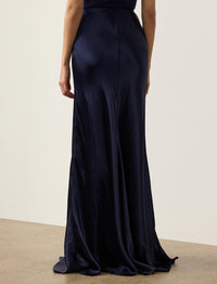 Jupe Masina en charmeuse - Lux Navy