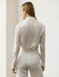 Cormac striped silk shirt - Cream