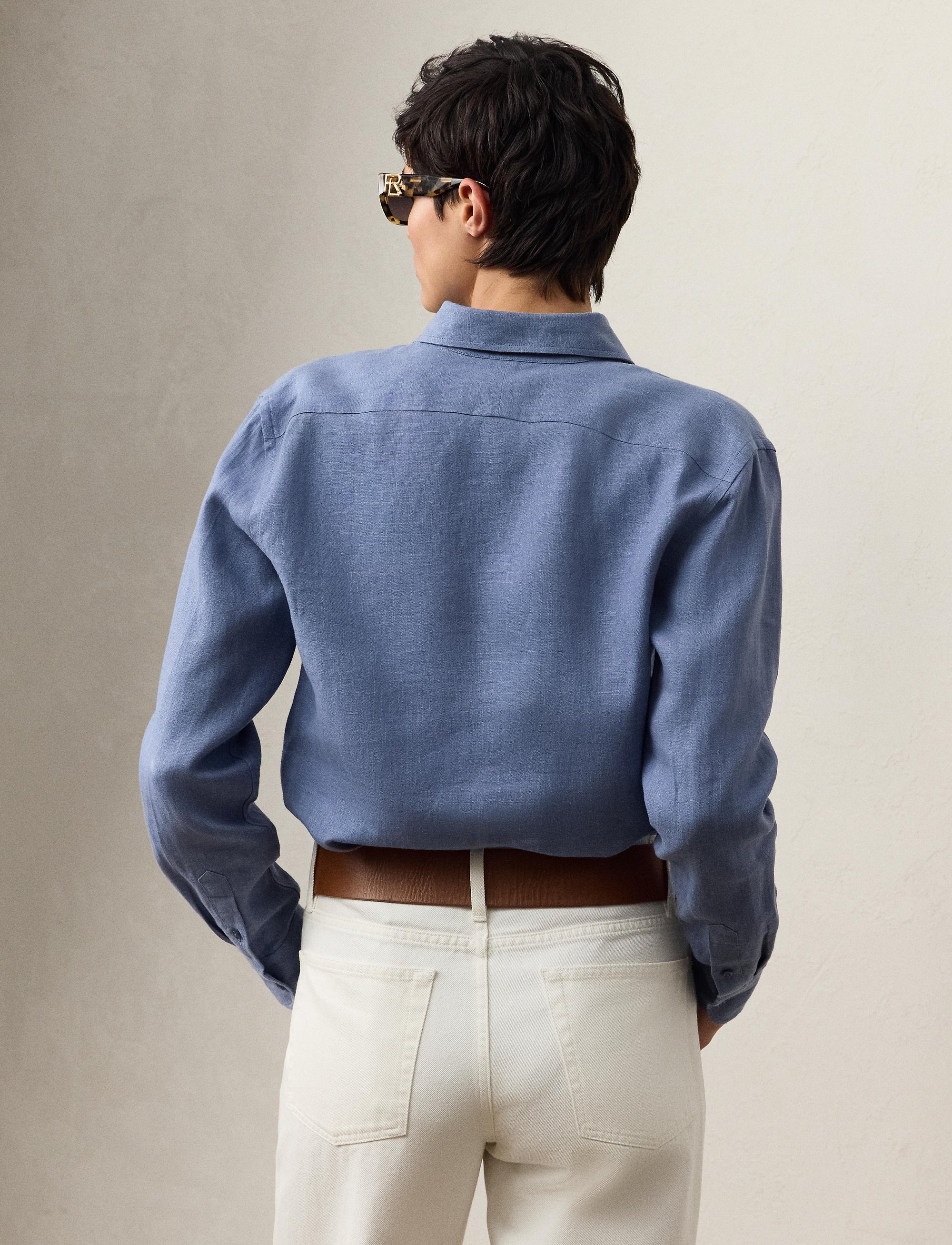 Chemise Adrien Relaxed Fit en lin - Cornflower