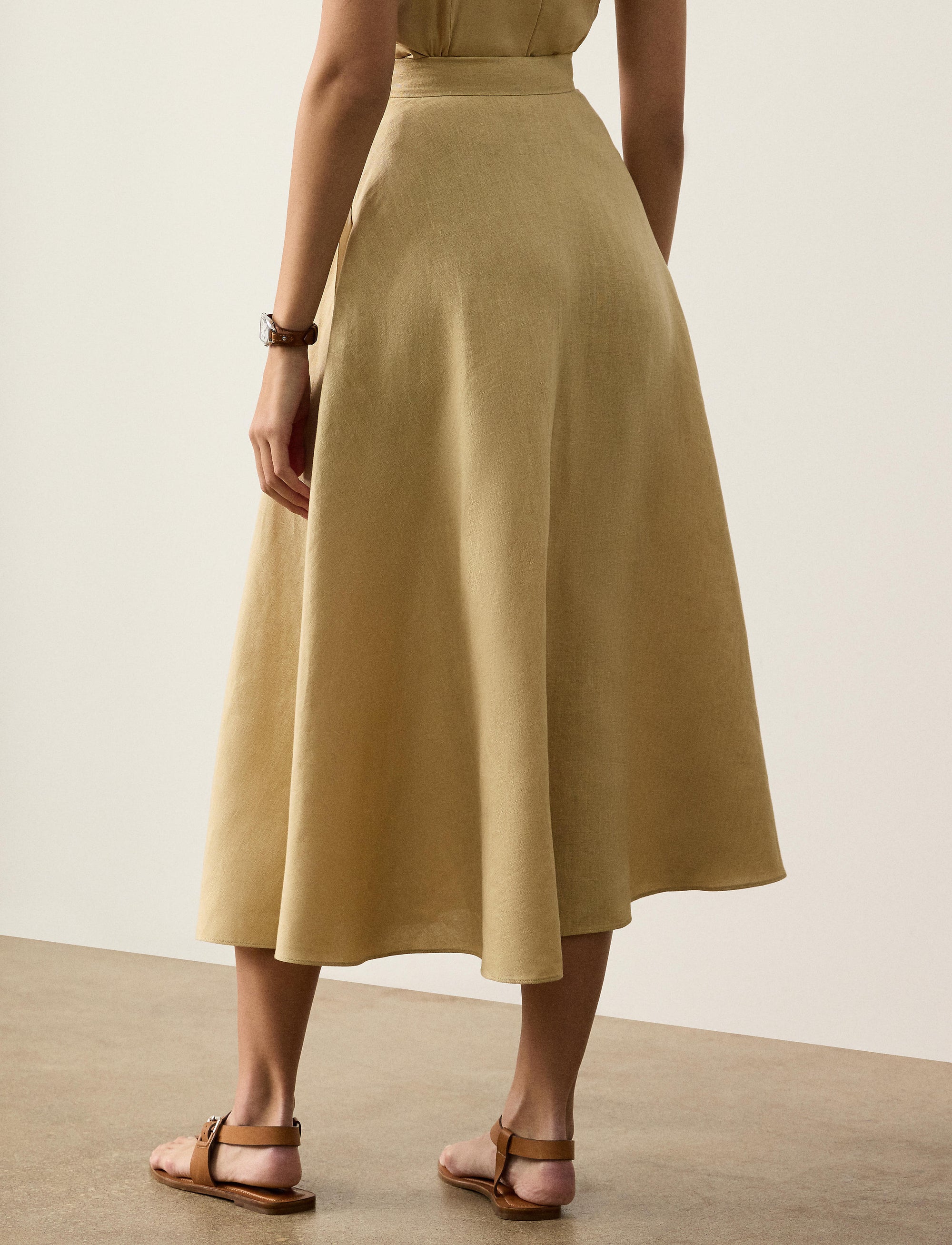 Erica skirt in linen - Light Sand