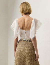 High-neck blouse - Cream