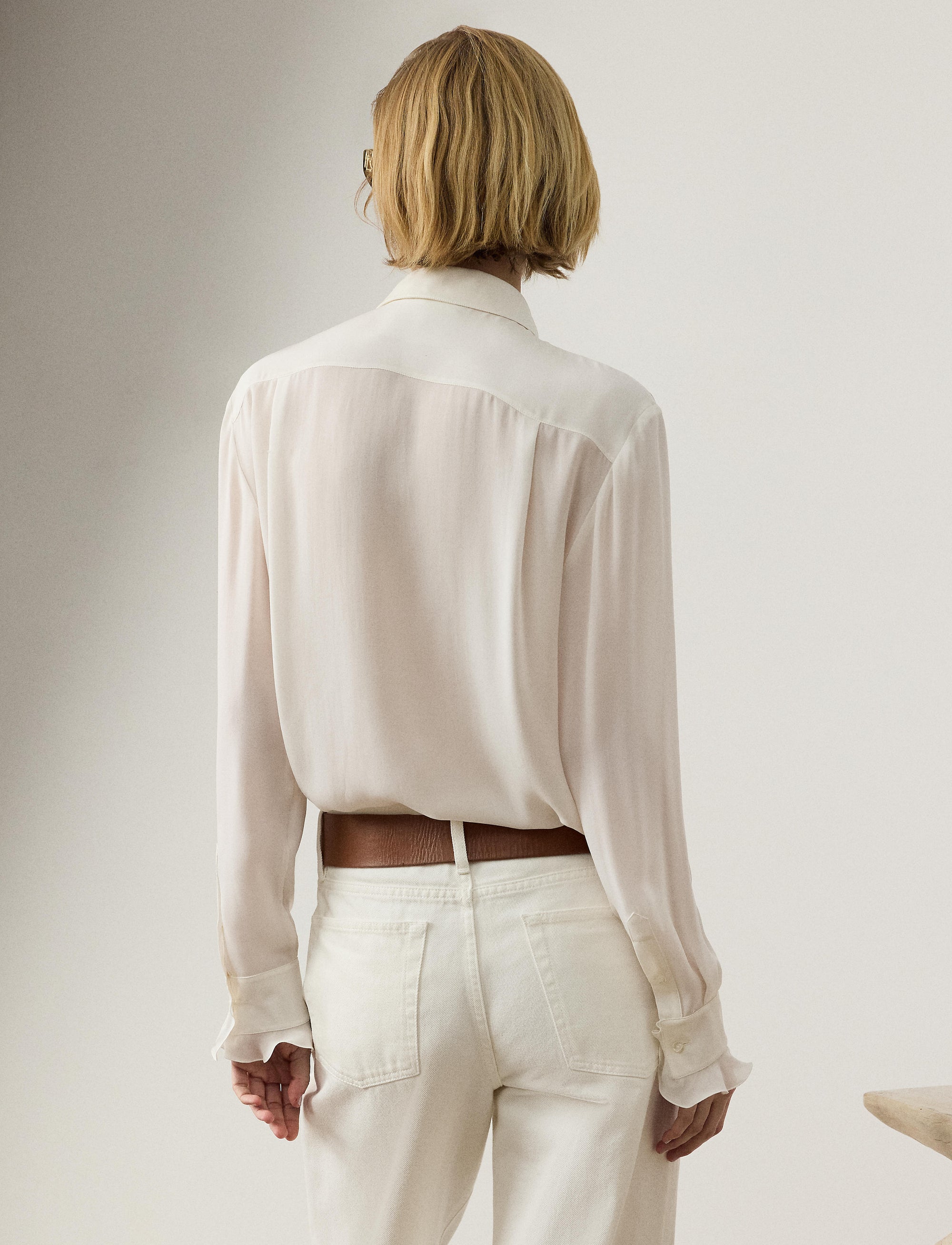 Addison ruffled silk shirt - Cream